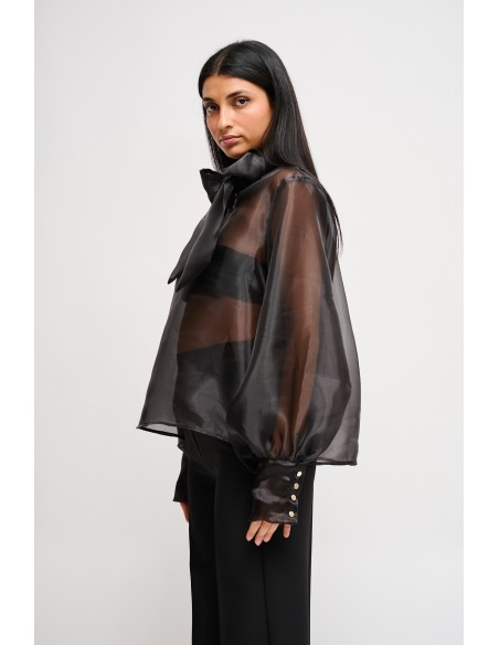 Chemisier en satin semi-transparent Maryley