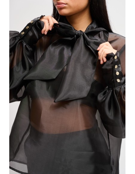 Semitransparante satijnen blouse Maryley
