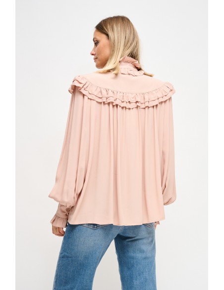 Chemisier en viscose avec dentelle Maryley