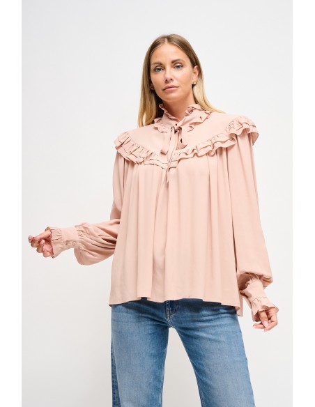 Chemisier en viscose avec dentelle Maryley