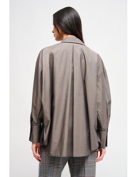 Oversized katoenen blouse met trekkoord van Maryley