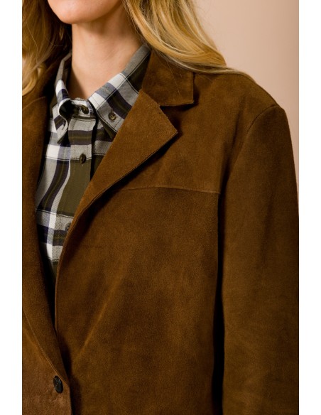 Maryley Vivid Cut Crust Jacket With Wing Pockets (veste en croûte à coupe vive avec poches latérales)