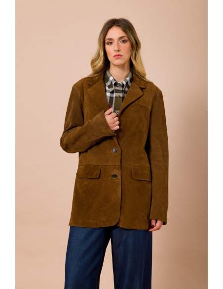 Maryley Vivid Cut Crust Jacket With Wing Pockets (veste en croûte à coupe vive avec poches latérales)