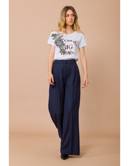 T-shirt “You Can Do Big Things” met juweelapplicatie Maryley