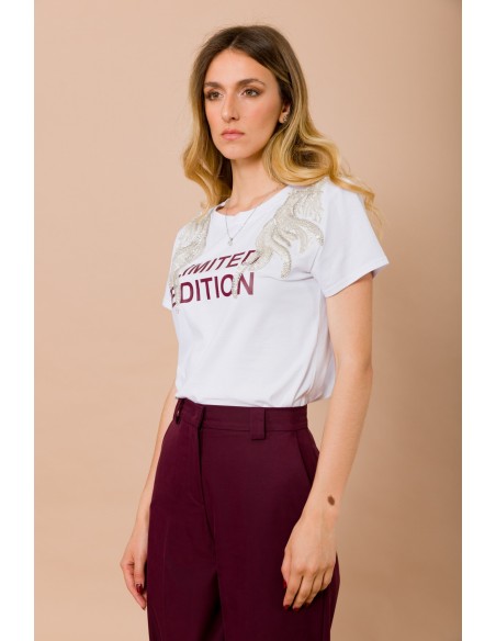 T-shirt édition limitée avec applications bijou Maryley