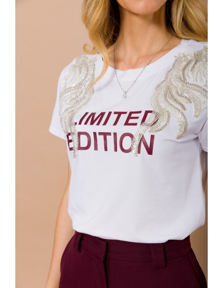 T-shirt édition limitée avec applications bijou Maryley