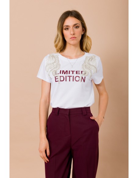 T-shirt édition limitée avec applications bijou Maryley