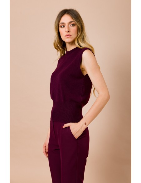 Maryley gebreid vest met ronde hals