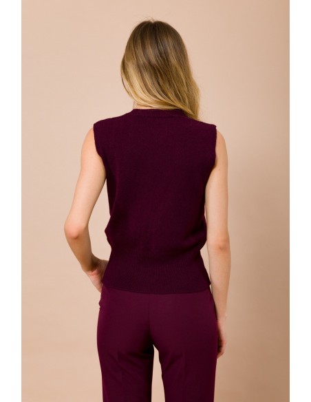 Maryley gebreid vest met ronde hals