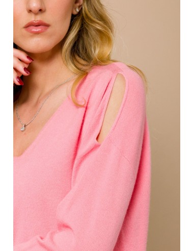 Maryley - Pull à col en V avec épaules découpées