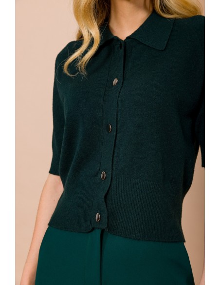 Maryley - Col chemise et cardigan à manches courtes