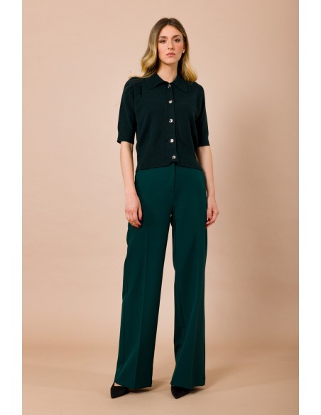 Maryley - Col chemise et cardigan à manches courtes