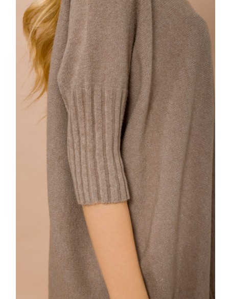 Maryley - Pull oversize à manches 3/4 et col bateau