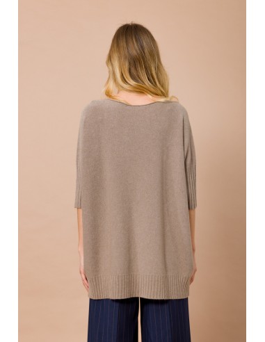 Maryley - Pull oversize à manches 3/4 et col bateau