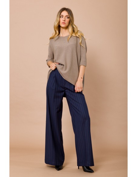 Maryley - Pull oversize à manches 3/4 et col bateau