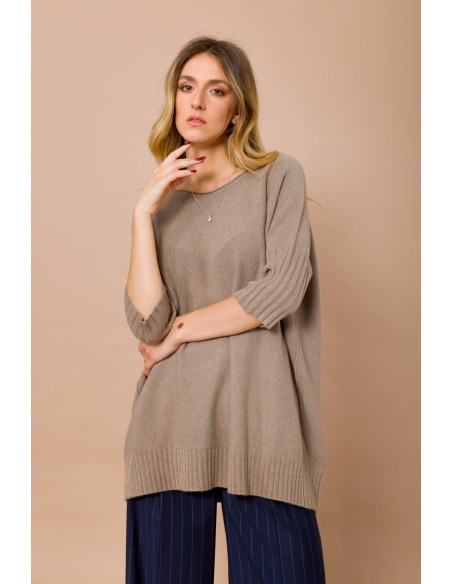 Oversized trui met boothals en 3/4-mouwen Maryley