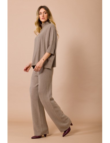 Maryley Pull oversize à col montant et manches 3/4