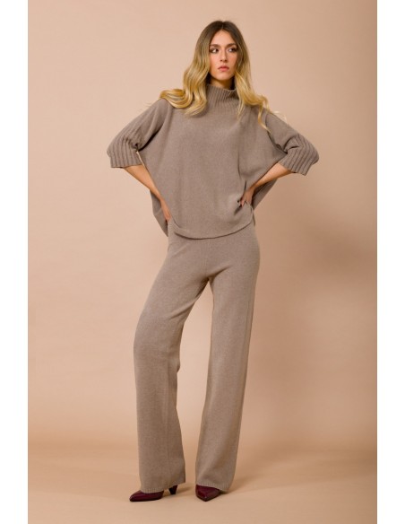 Oversized trui met hoge kraag en 3/4-mouwen van Maryley
