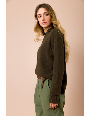 Oversized rondehals trui met split middenachter Maryley