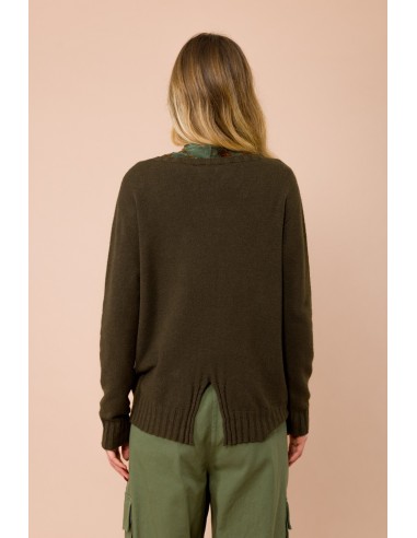 Oversized rondehals trui met split middenachter Maryley