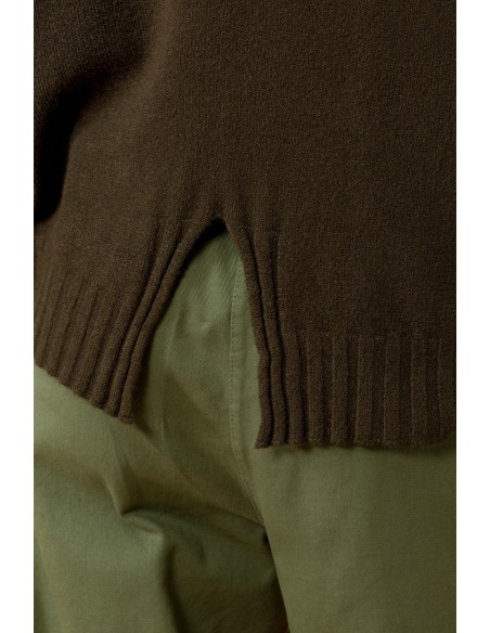 Oversized rondehals trui met split middenachter Maryley
