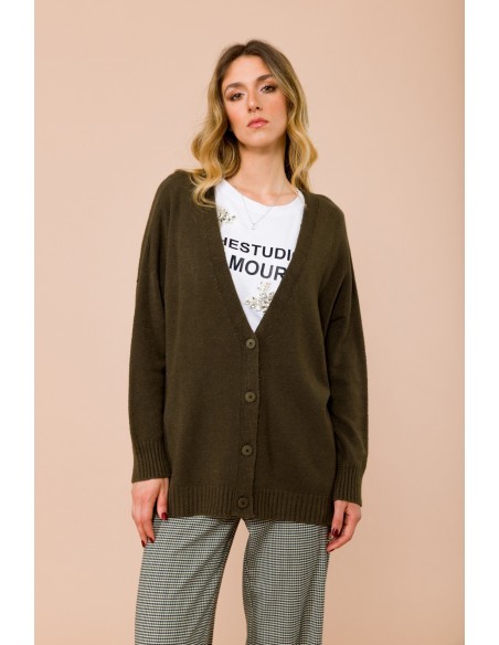 Oversized vest met V-hals en splitten aan de zijkanten van Maryley