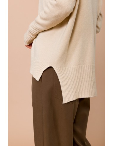 Oversized trui met V-hals en zijsplitten Maryley
