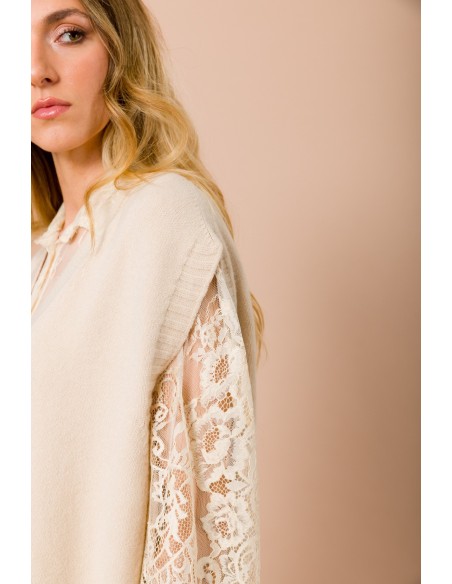 Oversized gebreid vest met V-hals van Maryley