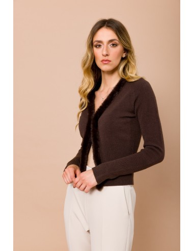 Kort vest met randen van imitatiebont van Maryley