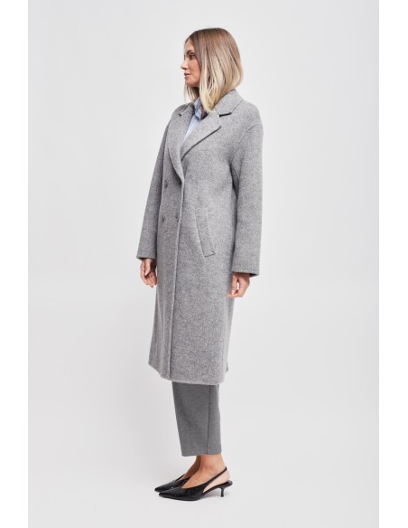 Manteau oversize à double boutonnage en laine Maryley