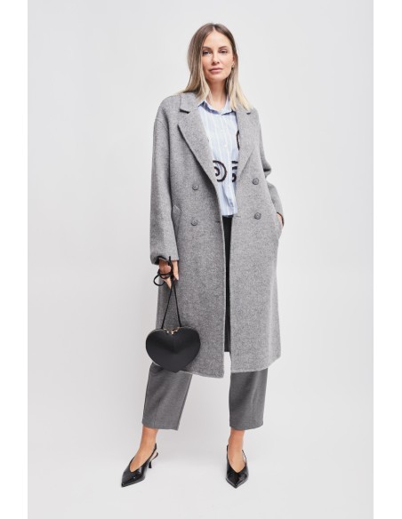 Manteau oversize à double boutonnage en laine Maryley