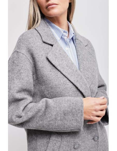 Manteau oversize à double boutonnage en laine Maryley