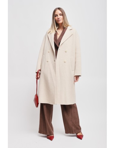 Manteau oversize à double boutonnage en laine Maryley