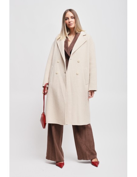 Oversized double-breasted jas van een wolmix Maryley