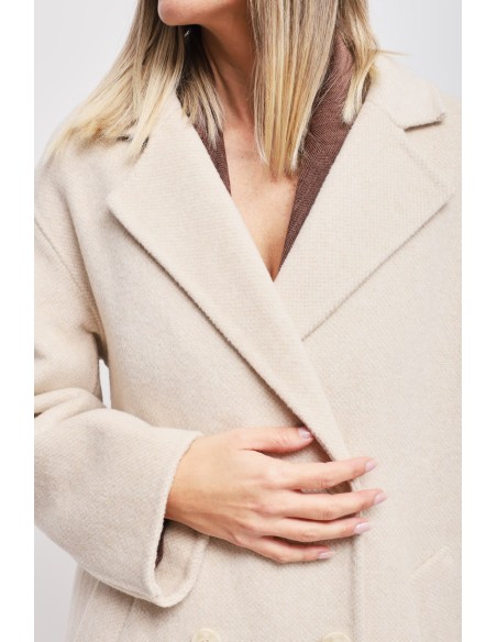 Manteau oversize à double boutonnage en laine Maryley