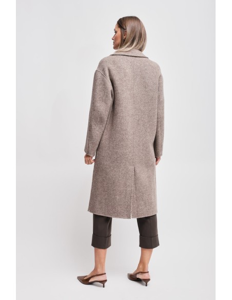 Manteau oversize à double boutonnage en laine Maryley