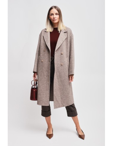 Manteau oversize à double boutonnage en laine Maryley