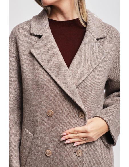 Manteau oversize à double boutonnage en laine Maryley