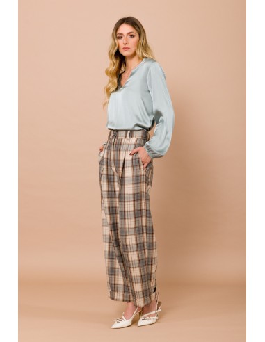 Maryley-blouse met V-hals van viscose-satijn