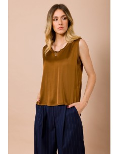 Maryley - Top ras du cou en satin de viscose 2
