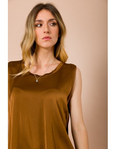 Maryley - Top ras du cou en satin de viscose