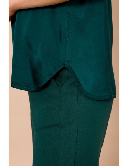 Maryley - Top en satin de viscose à col en V