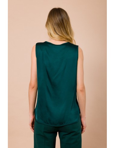 Maryley - Top en satin de viscose à col en V