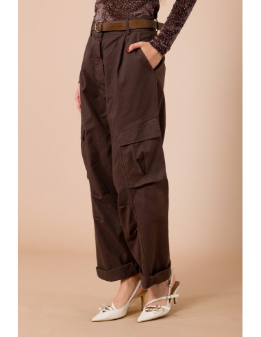 Pantalon cargo avec ceinture et poches à soufflet Maryley