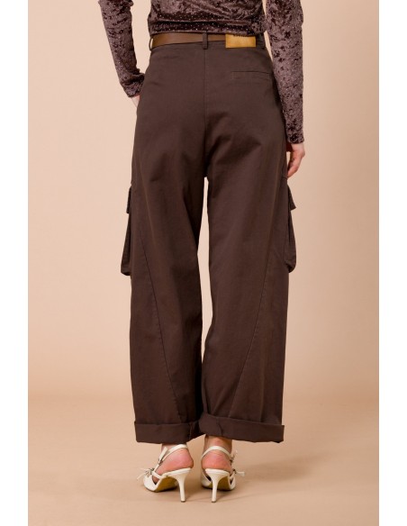 Pantalon cargo avec ceinture et poches à soufflet Maryley