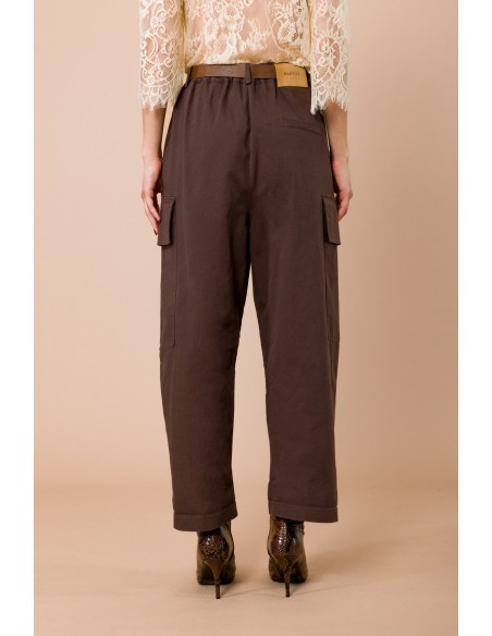 Pantalon cargo avec revers. Taille et dos élastique Maryley