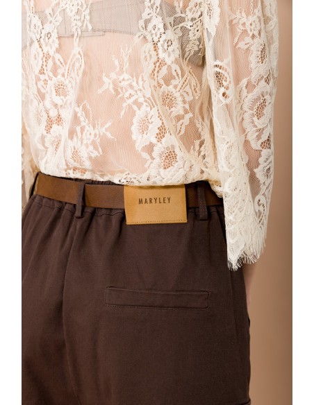 Pantalon cargo avec revers. Taille et dos élastique Maryley