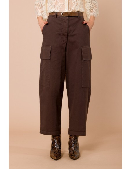 Pantalon cargo avec revers. Taille et dos élastique Maryley