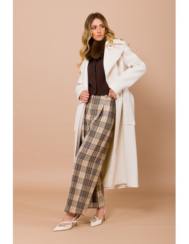 Manteau doublé à simple boutonnage avec poches et ceinture Maryley