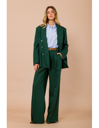 Pantalon palazzo avec ceinture et élastique dans le dos Maryley